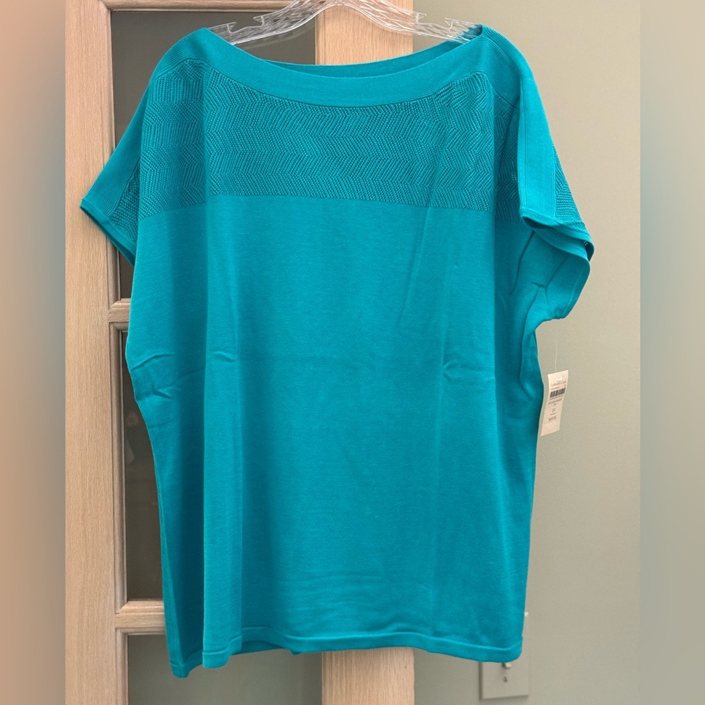 Coldwater Creek Turquoise Short Sleeve Top